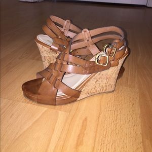 Brown wedge heels