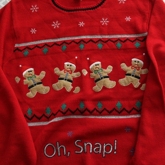 jolly sweaters Tops - Oh Snap gingerbread men ugly Christmas Sweater