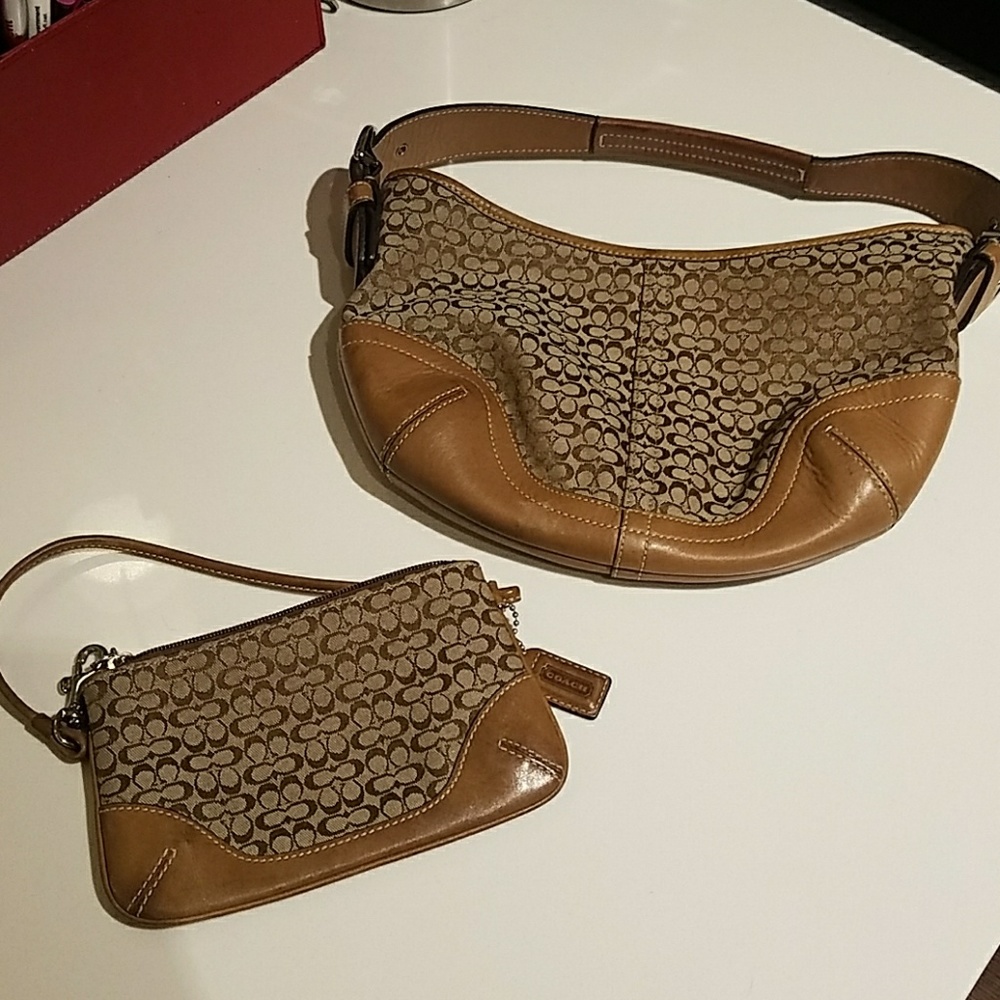 Coach Shoulder Bag & Wristlet
