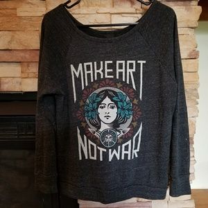 Obey Oversized Off the Shoulder Sweatshirt