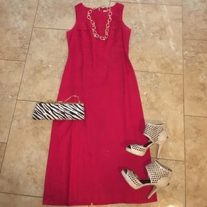 Casual Corner Red Linen Dress