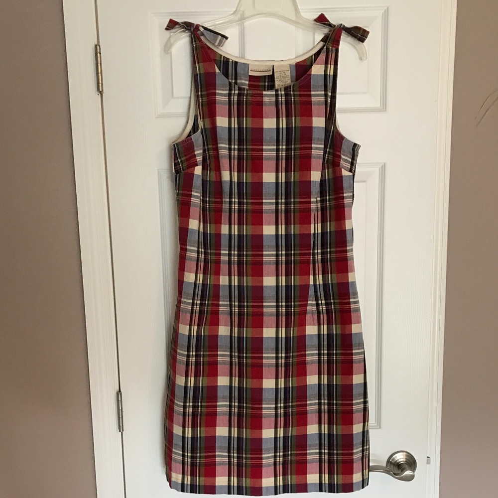 Tank Plaid bow dress Size:10 red/black/cream