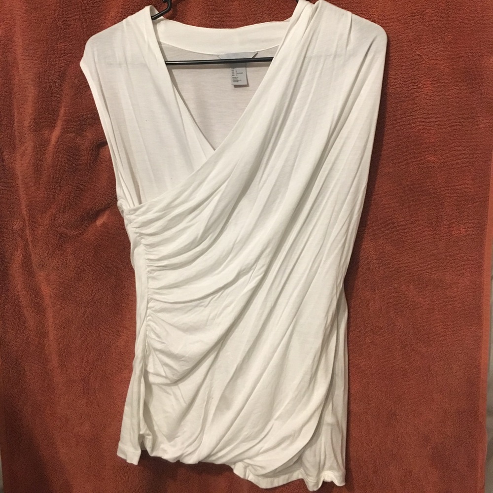 Draped white Top