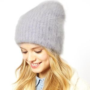 Chunky Angora Beanie