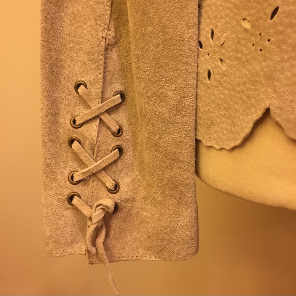 Beautiful Hippie Boho Tan Leather Tunic Small - Picture 5 of 8