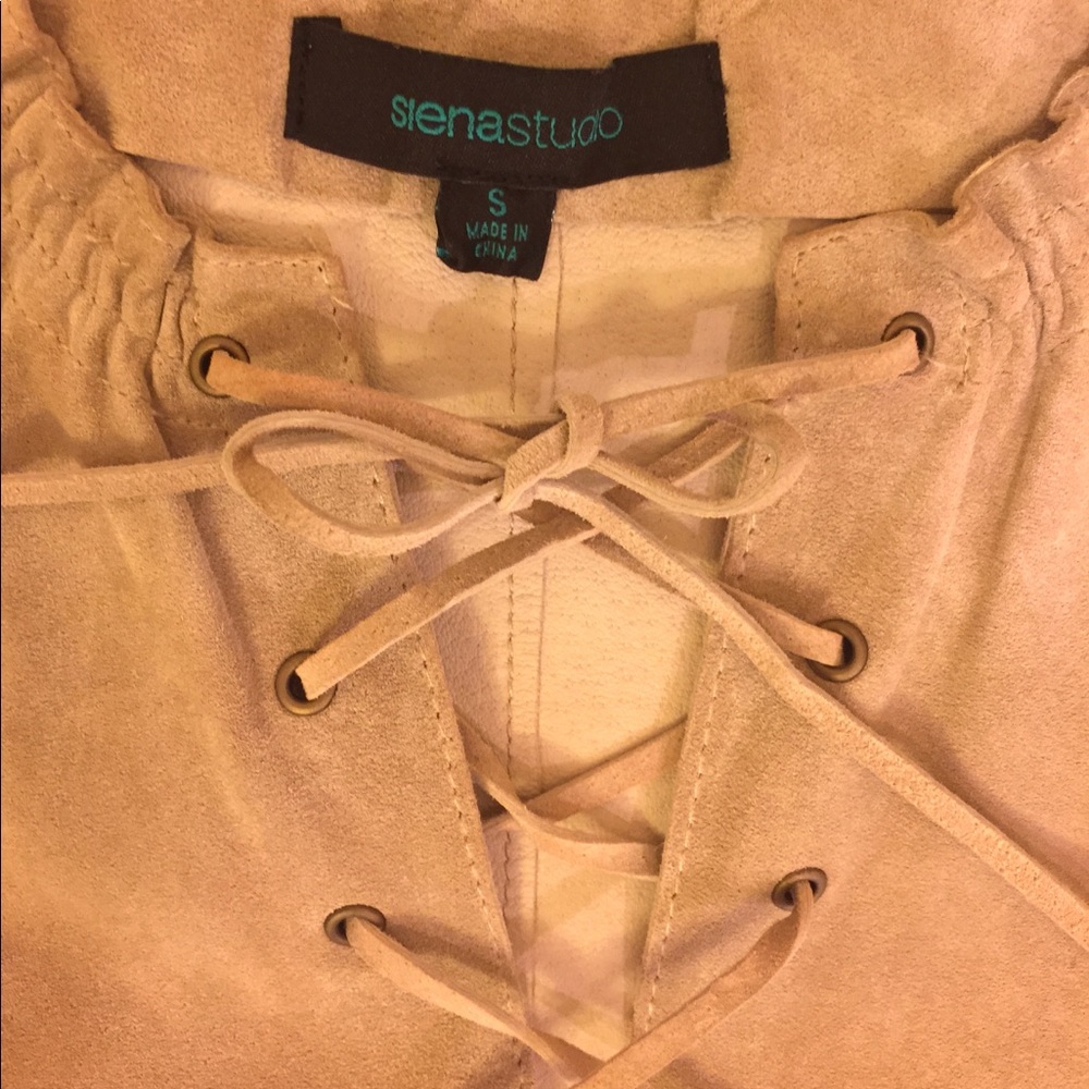 Beautiful Hippie Boho Tan Leather Tunic Small - Picture 7 of 8
