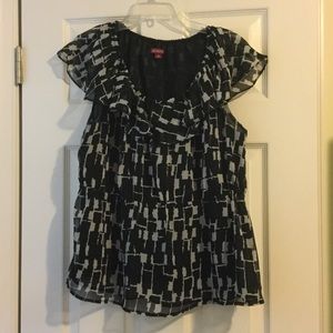 Black and white houndstooth inspired dress shirt