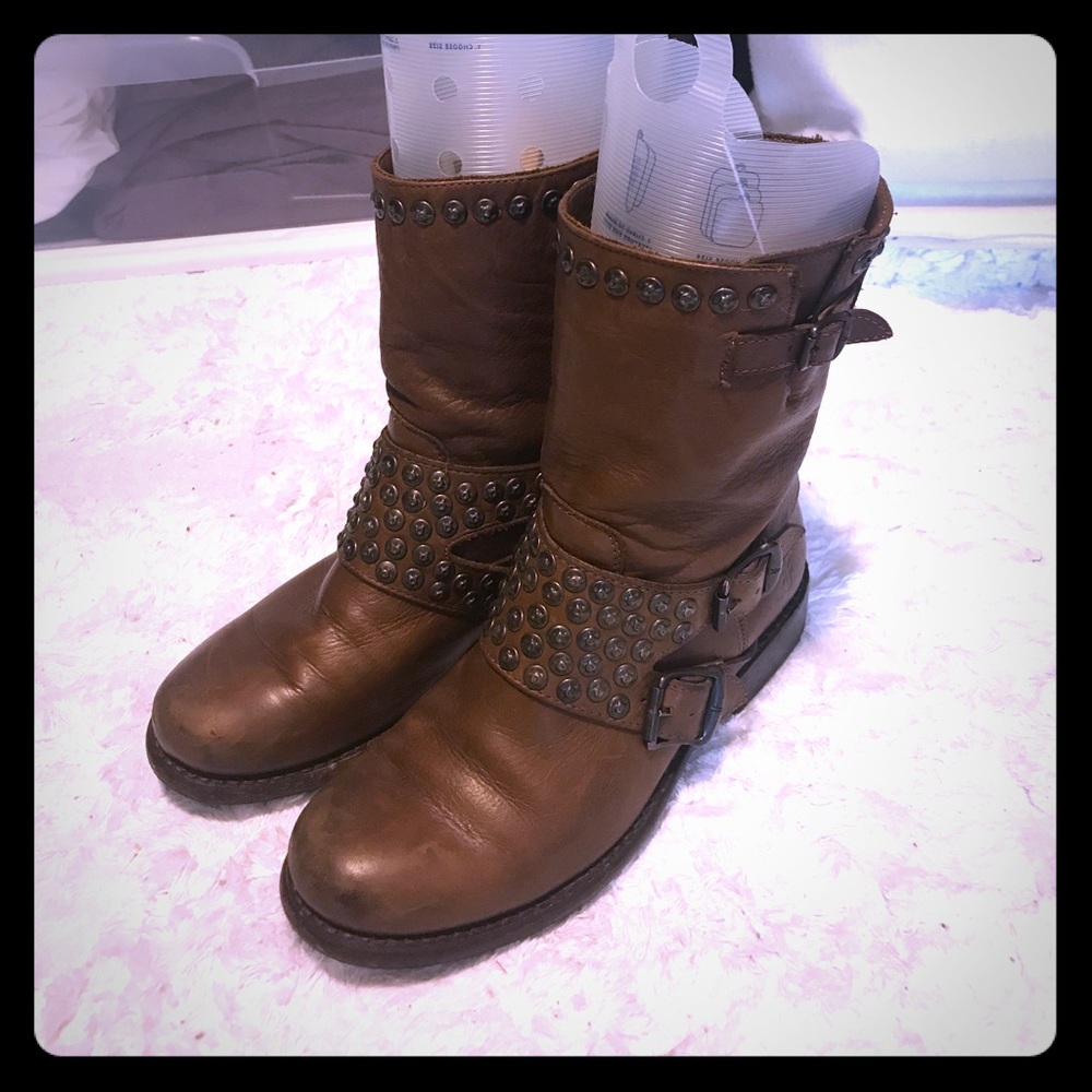 Studded Frye Moto Boots