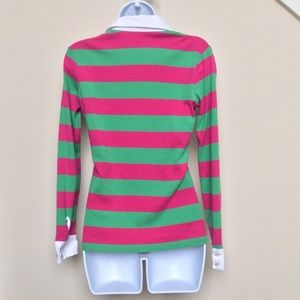 Lilly Pulitzer Tops - Lilly Pulitzer Pink and Green Striped Rugby Shirt Lilly Pulitzer Tops - Lilly Pulitzer Pink and Green Striped Rugby Shirt