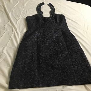 Laundry by Shelli Segal Jeweled Neck Halter Dress