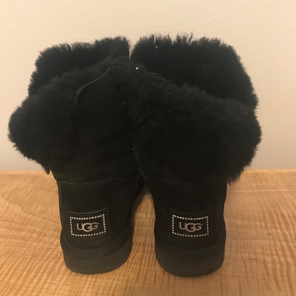 UGG Shoes - Authentic Black Bailey Button Bling!
