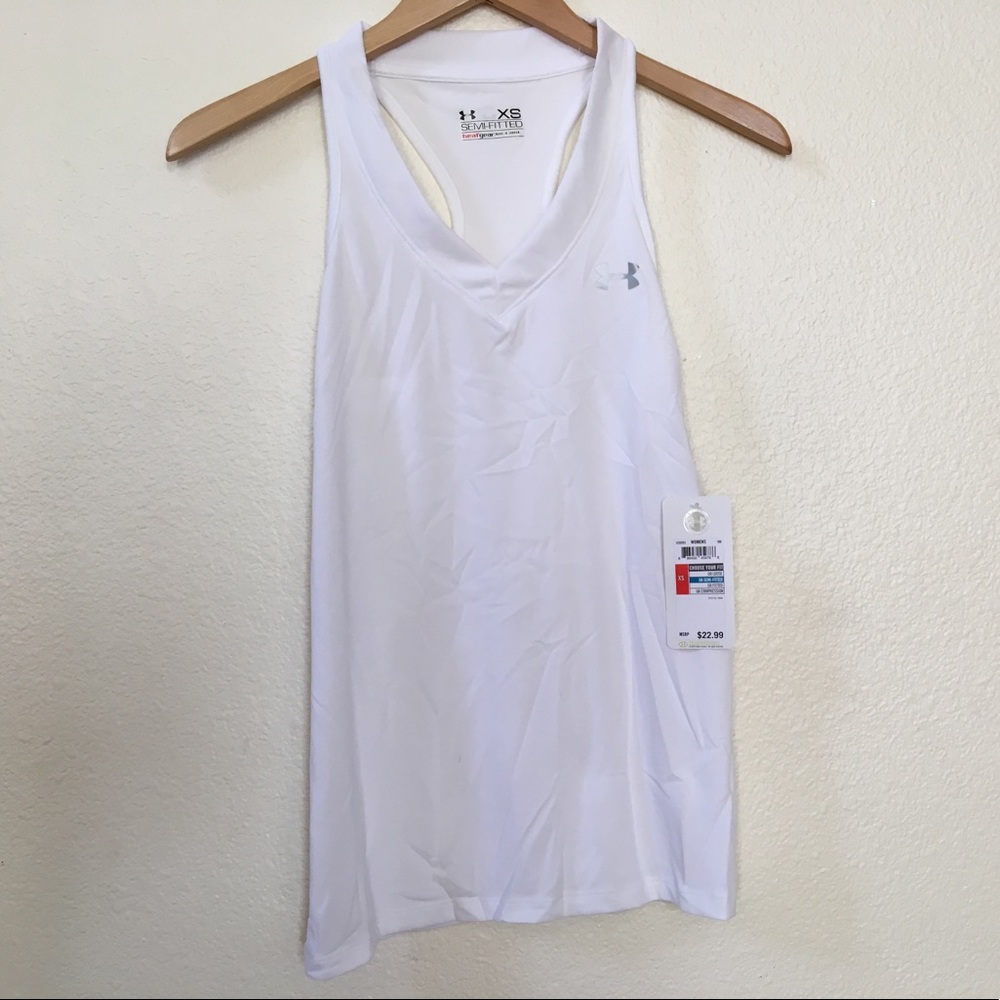 White Heatgear Under Armour Tank Top