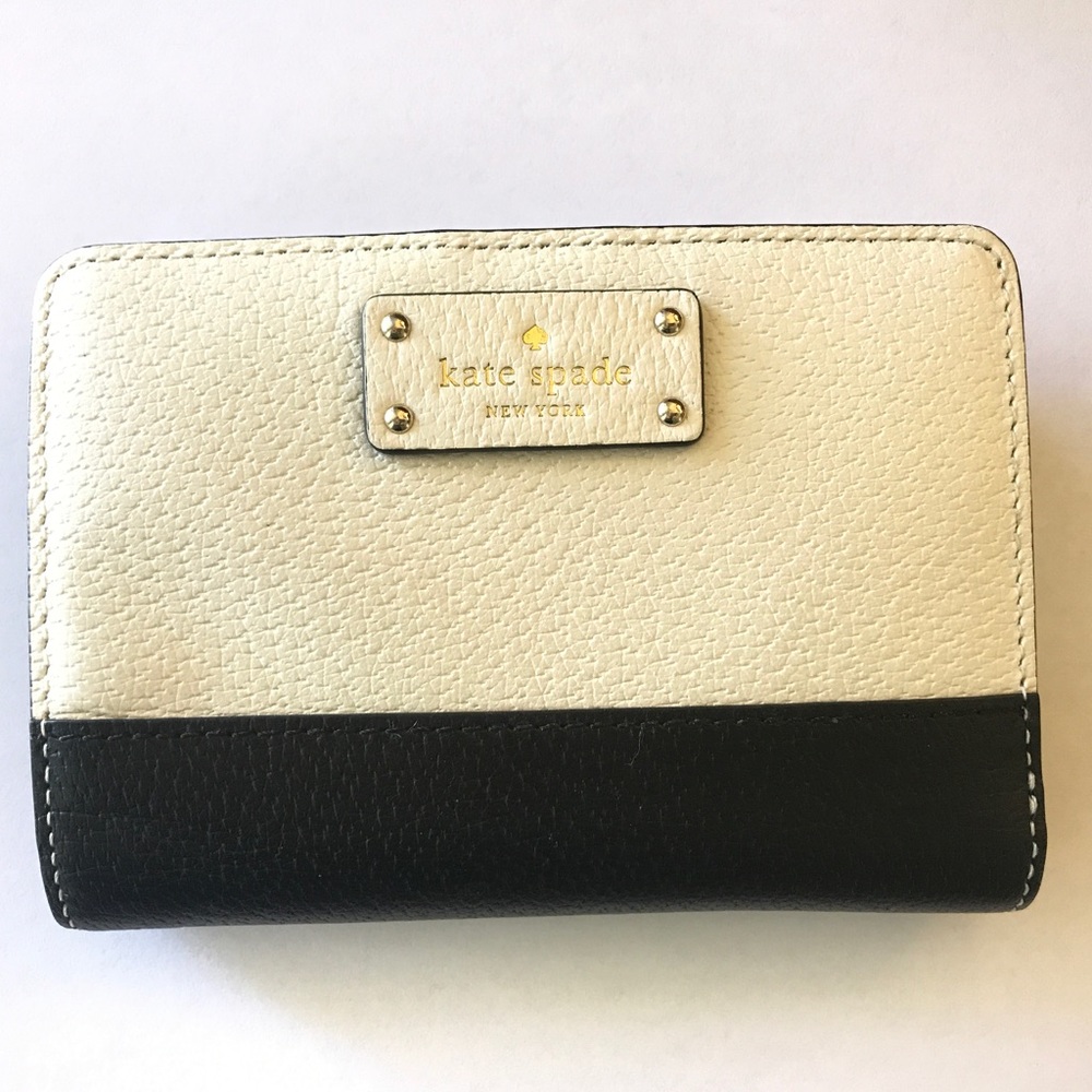 Kate Spade Two-Tone Wallet--Bone & Black