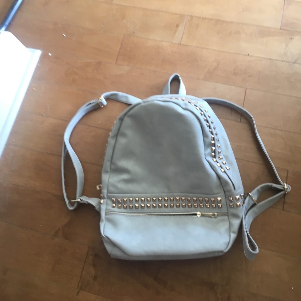 Faux Leather Studded Backpack