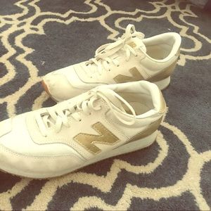 New Balance Tennis Shoes with Gold Detail