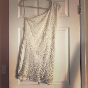 White textured mini dress