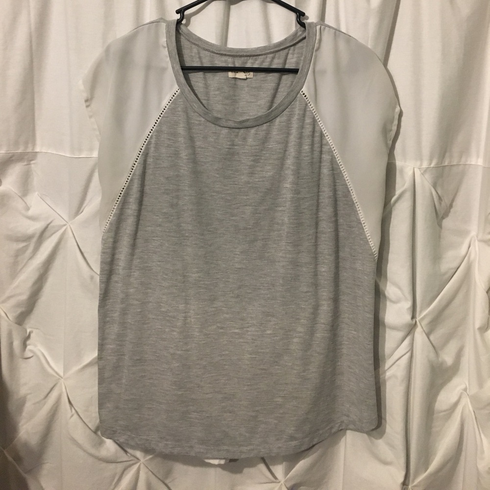 Grey and White Blouse