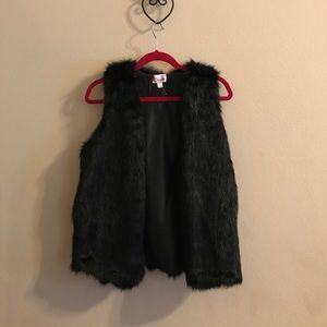 Black fur vest