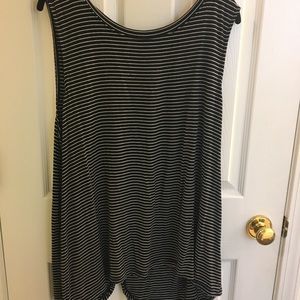 Size XXL black and white striped open back tank