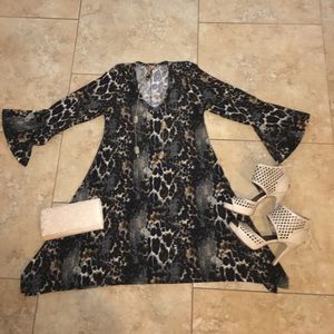 Emma Rose Bell Sleeve Animal Print Dress