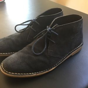 Topman blue suede men's Chukka boots