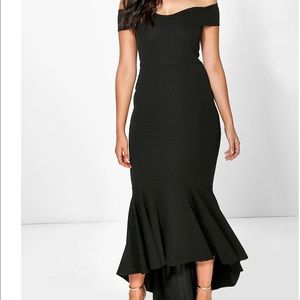 Black off the shoulder gown