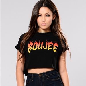 Boujee raw hem Crop Top