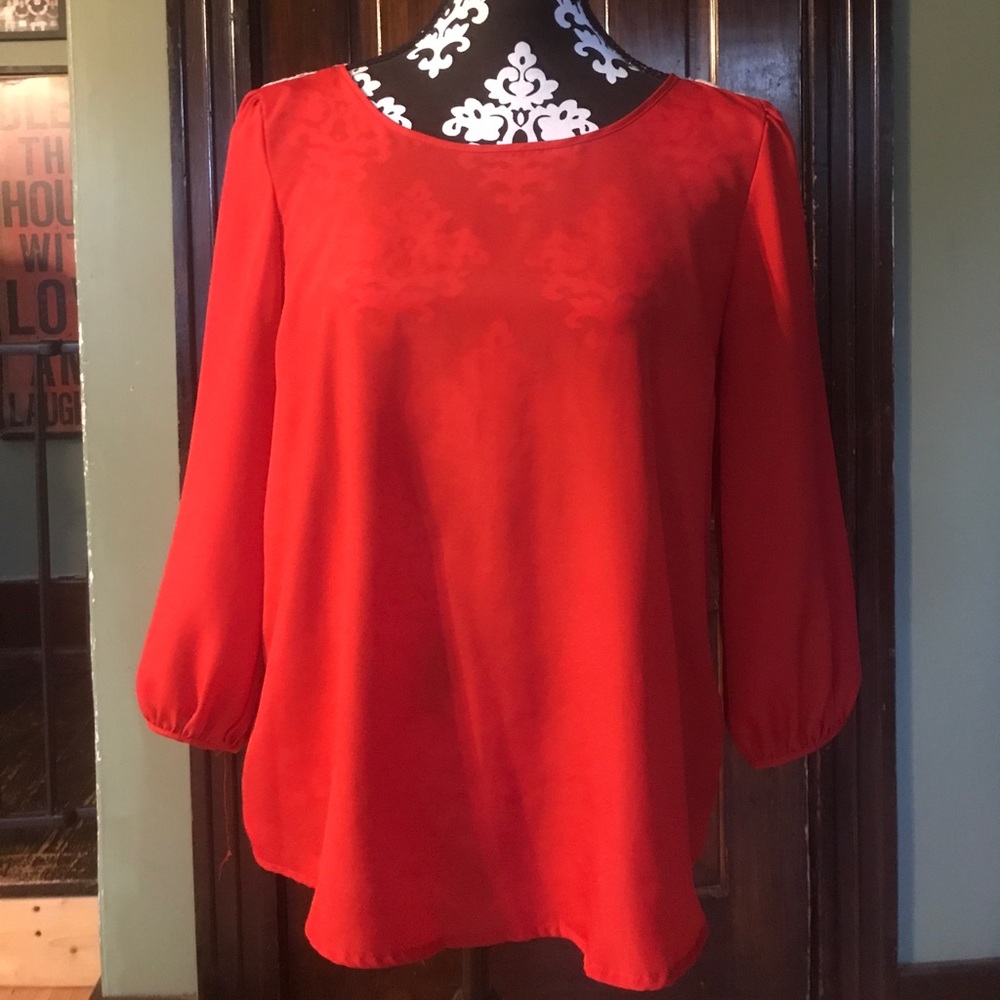 Beautiful Red top with Crocheted Back