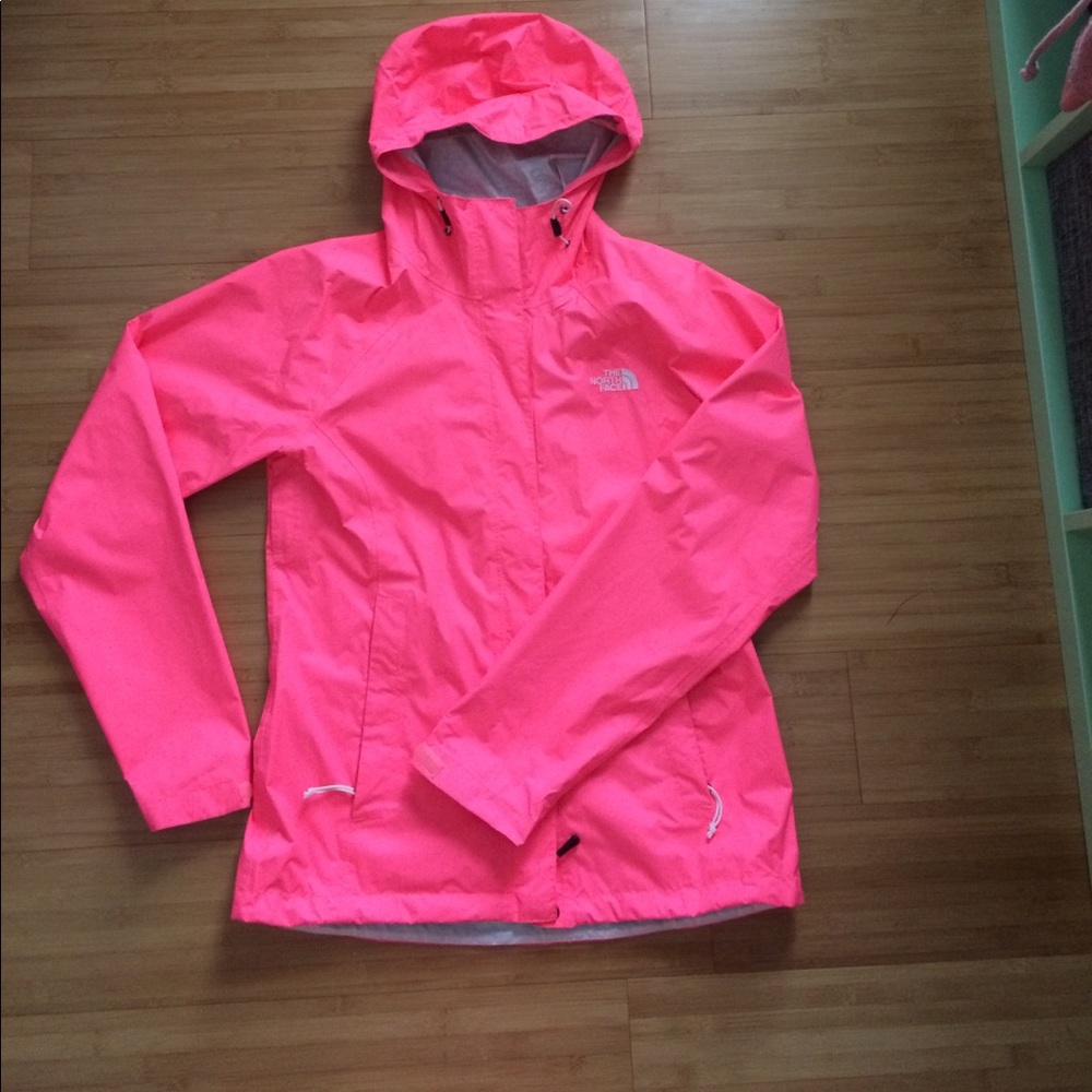 The north face pink waterproof /rain jacket