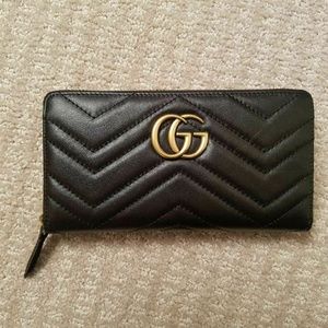 GG marmont zip around wallet