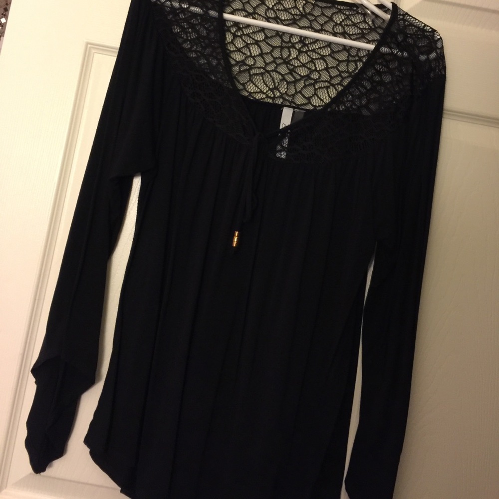 Black lace blouse