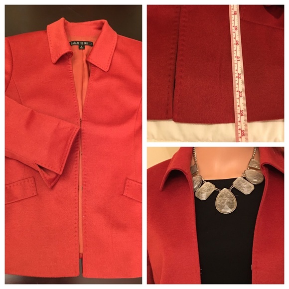 Lafayette 148 red jacket. - Picture 7 of 8