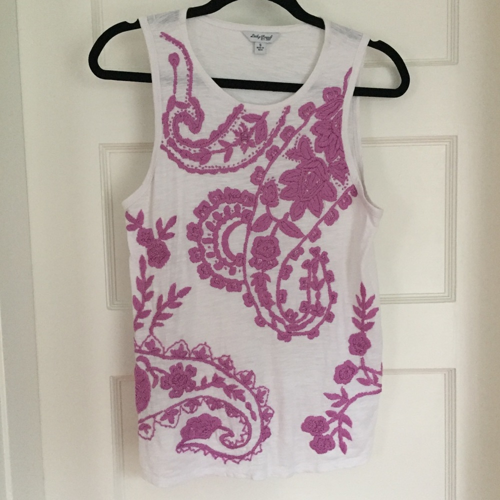 Lucky Brand: embroidered sleeveless top
