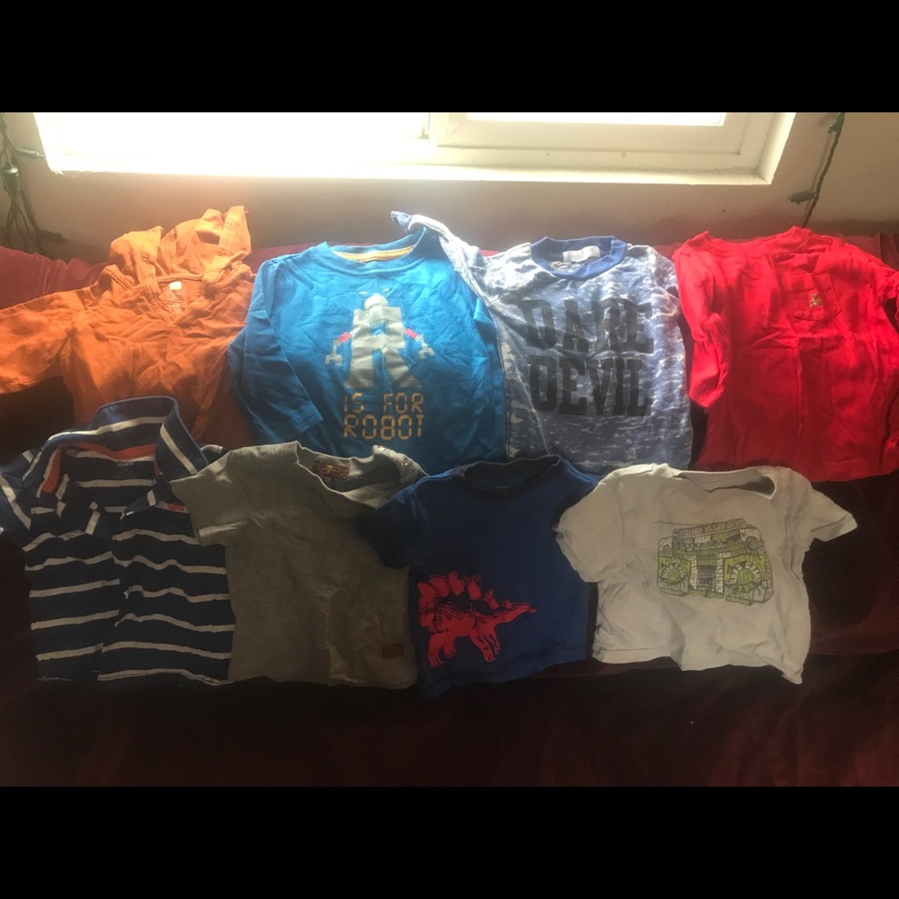 Boys shirts short & longsleeve 12months