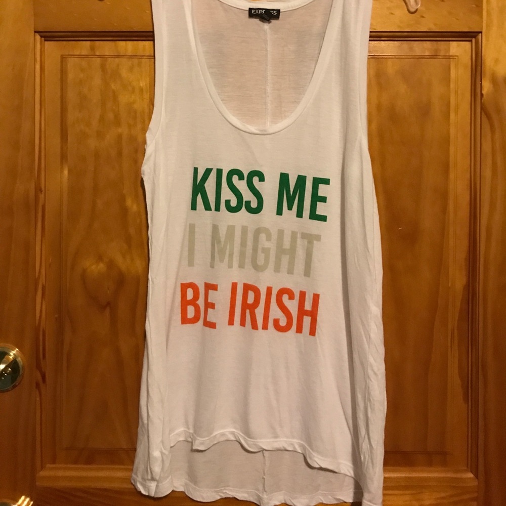 St. Patrick's Day white tank top