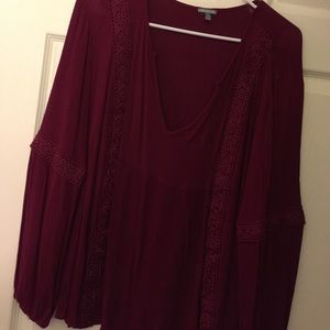 Maroon colored blouse