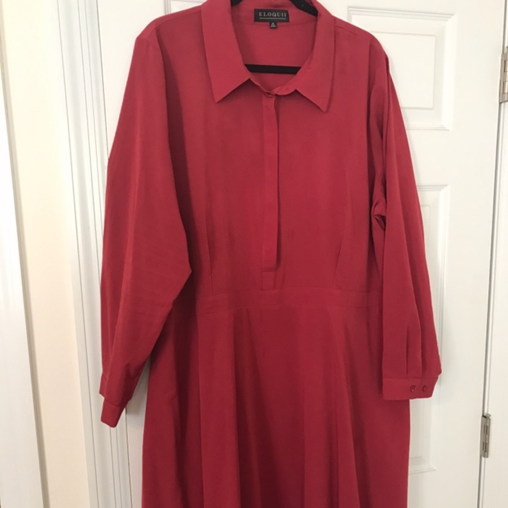 Eloquii, Long sleeve burgundy dress, Size 24