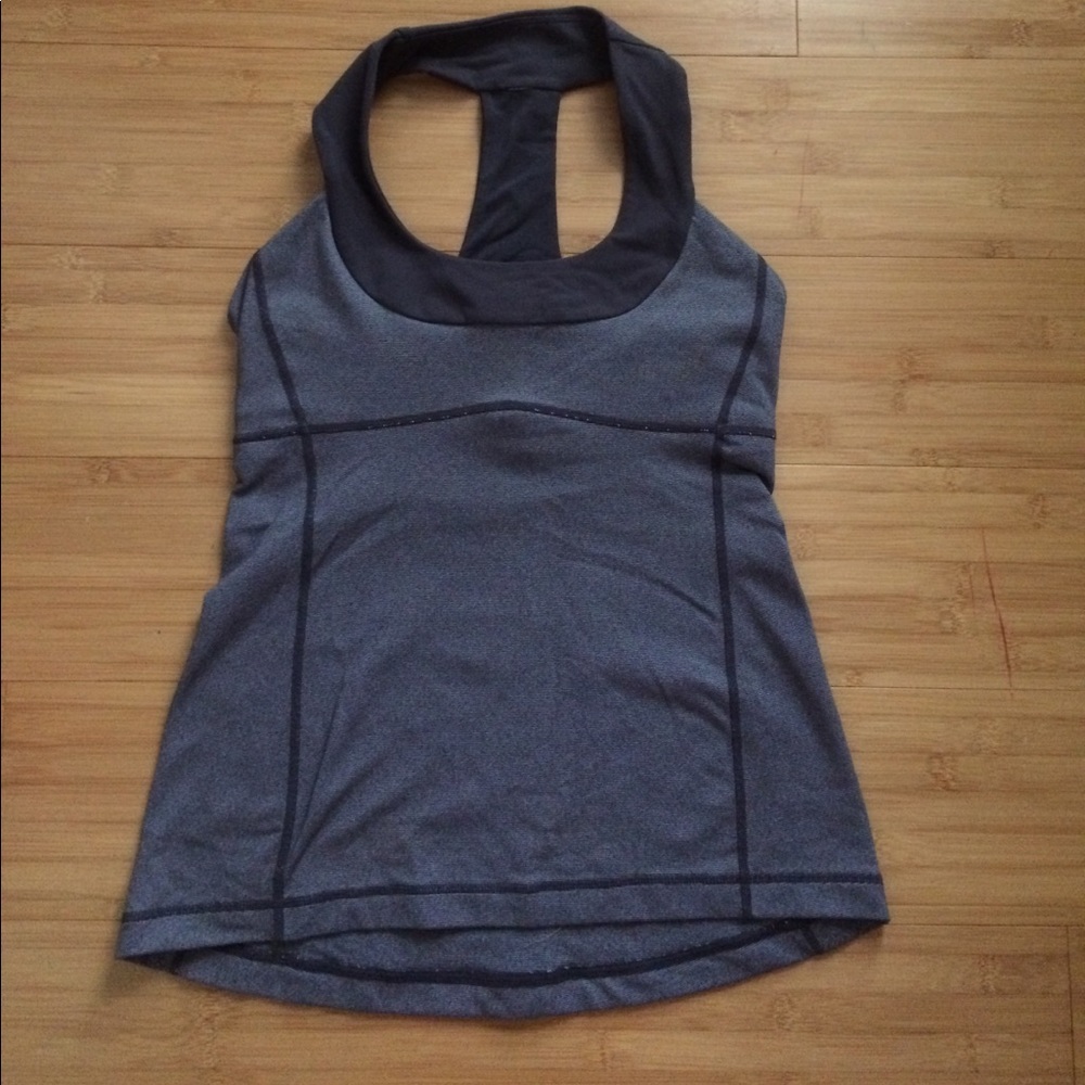 Lululemon scoop neck tank top black stripe