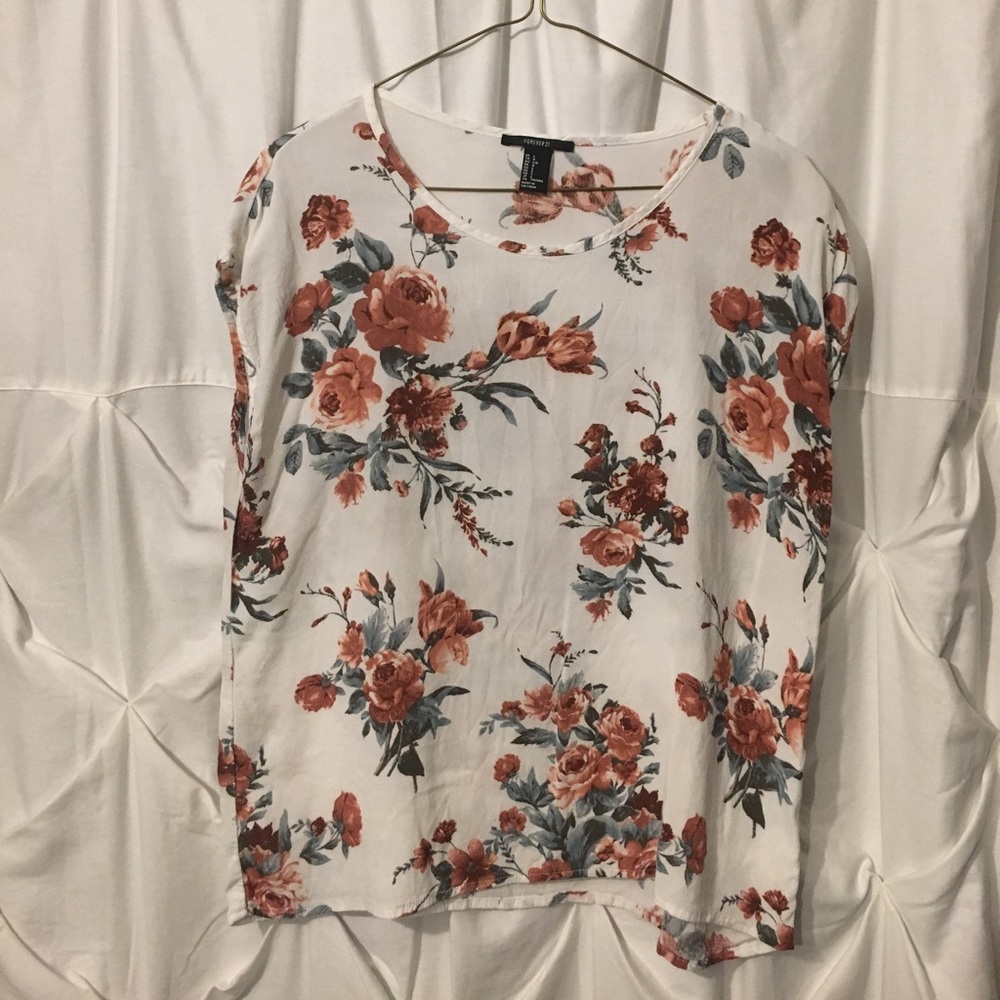 Cream Floral Top