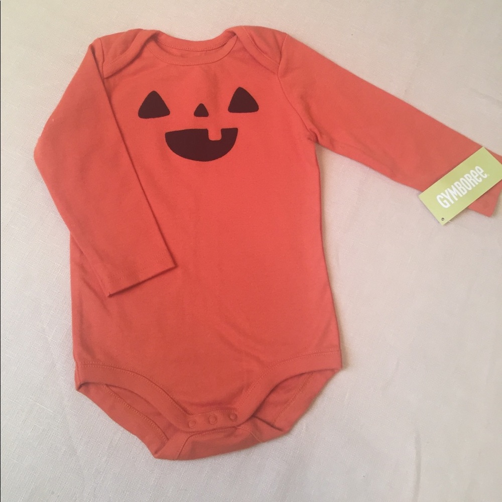 Gymboree pumpkin onesie NWT