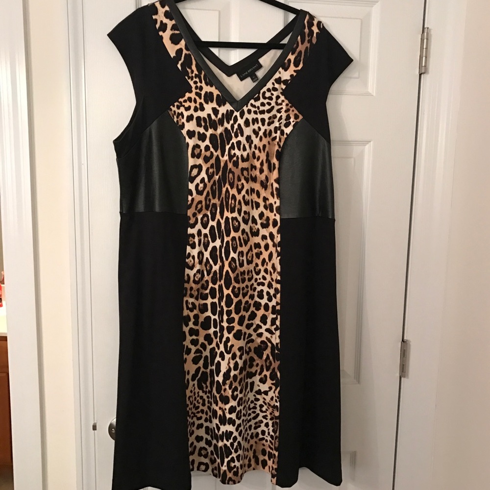 Lane Bryant, Leopard & faux leather dress, Size 22