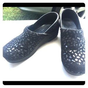 Black with animal print Dansko professional clog