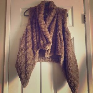 Tan fur vest