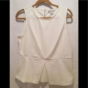 Liz Claiborne White Peplum Top Size M
