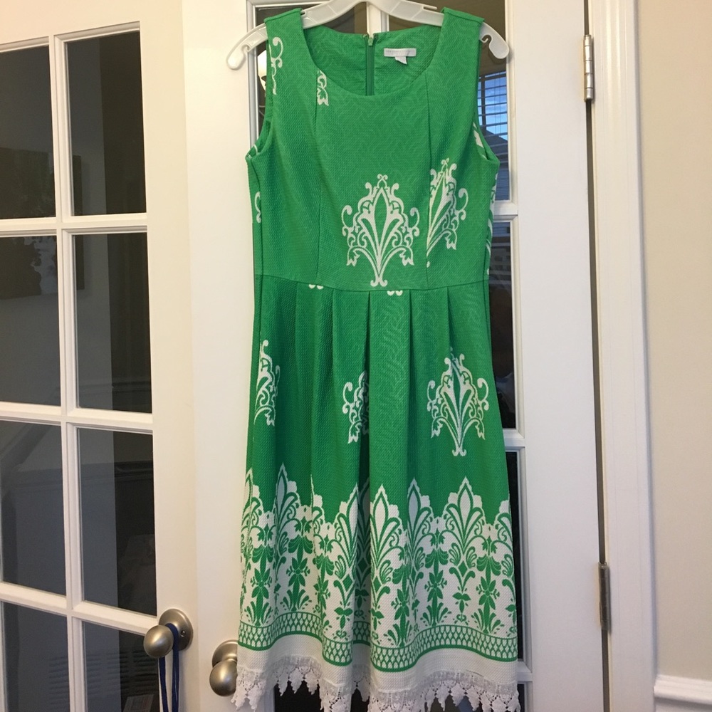 New York & Company Green Lace Dress