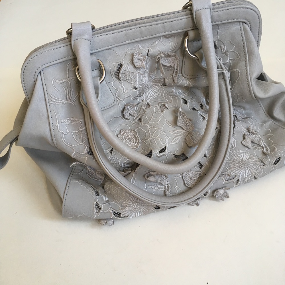 Grey Lace Inspired Big Buddha Purse