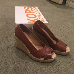 Micheal Kors open toe Espidril /Wedge in Cognac