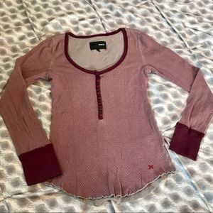 Long Sleeve Hurley Top size M