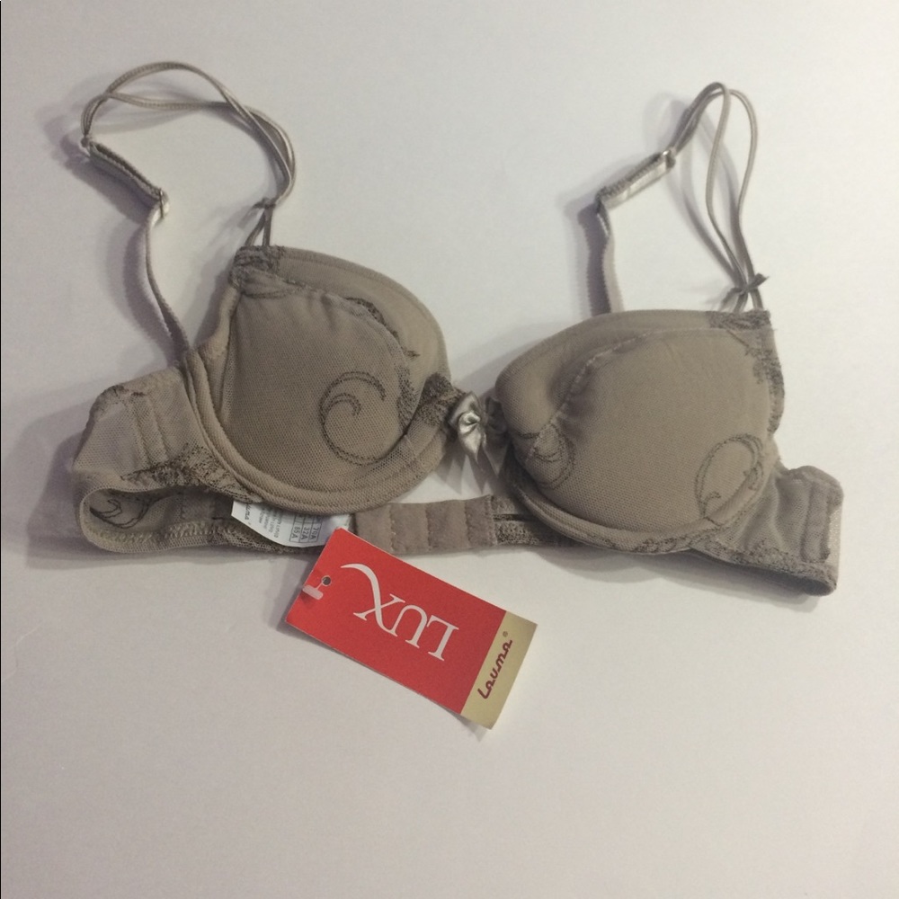 Wired Cotton push up beige bra made in Europe