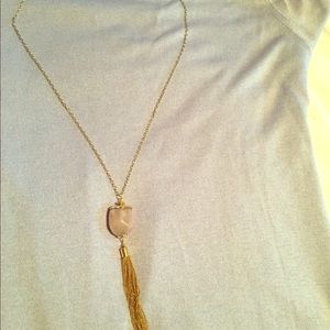 Grey tassel necklace
